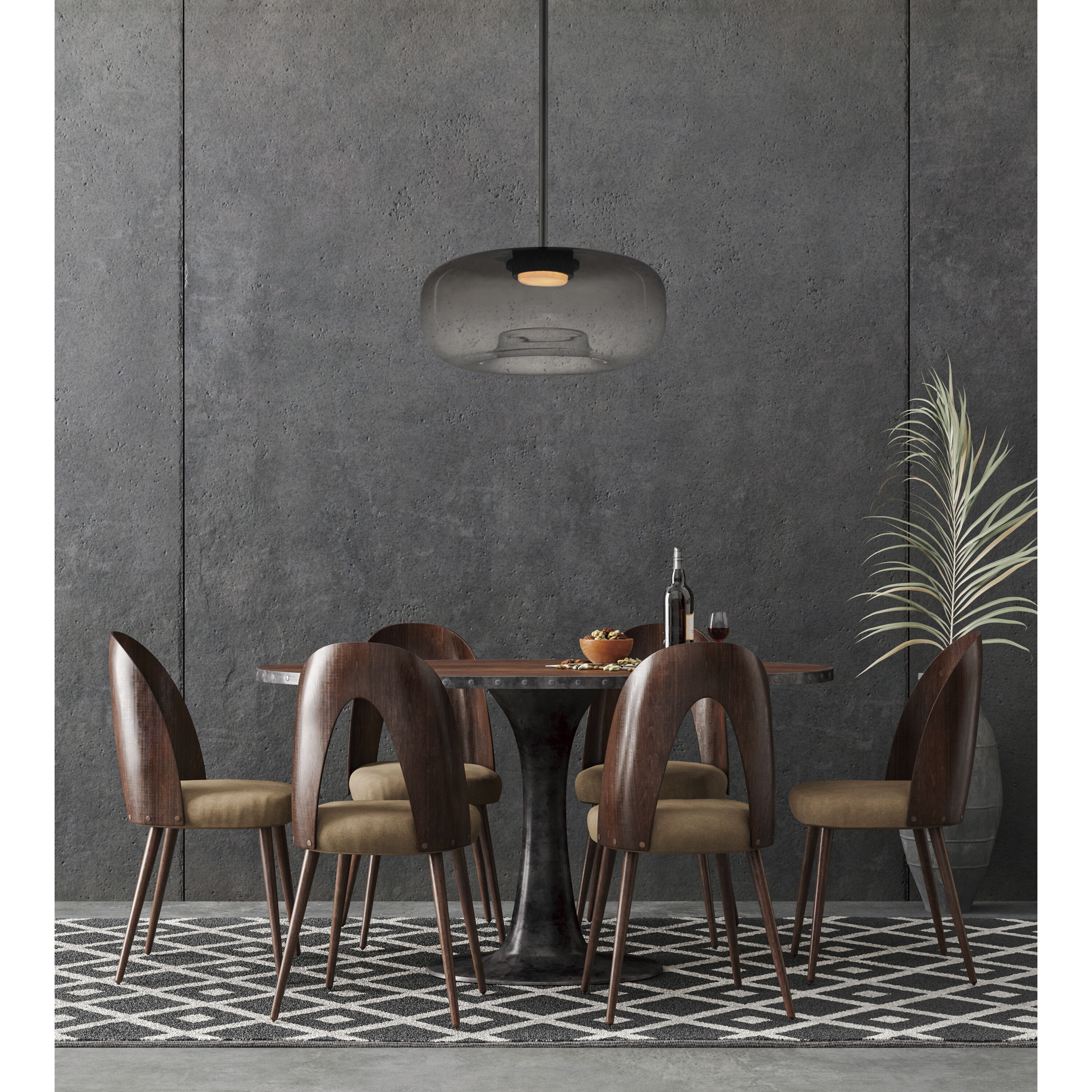 Bombona LED 16 inch Black Single Pendant Ceiling Light