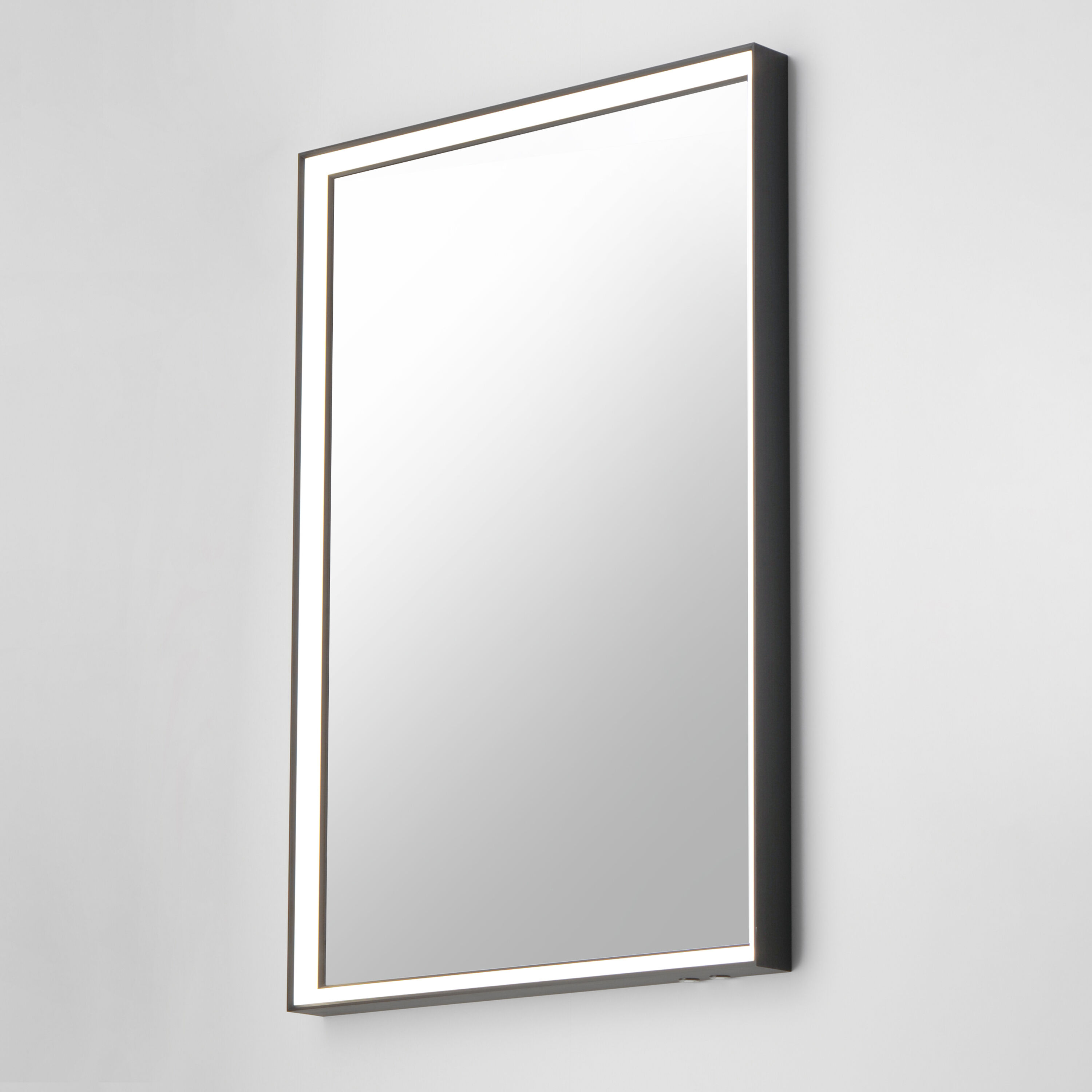 Bevel 30 X 24 inch Brushed Black LED Wall Mirror