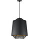 Phoenix LED 15.75 inch Black and Gold Single Pendant Ceiling Light in Black/Gold