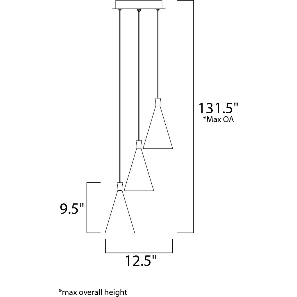 Norsk LED 12.5 inch White and Metallic Gold Multi-Light Pendant Ceiling Light