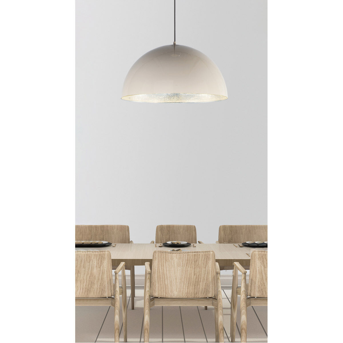 Hemisphere LED 14 inch Gloss Taupe/Aluminum Single Pendant Ceiling Light in Gloss Taupe and Aluminum