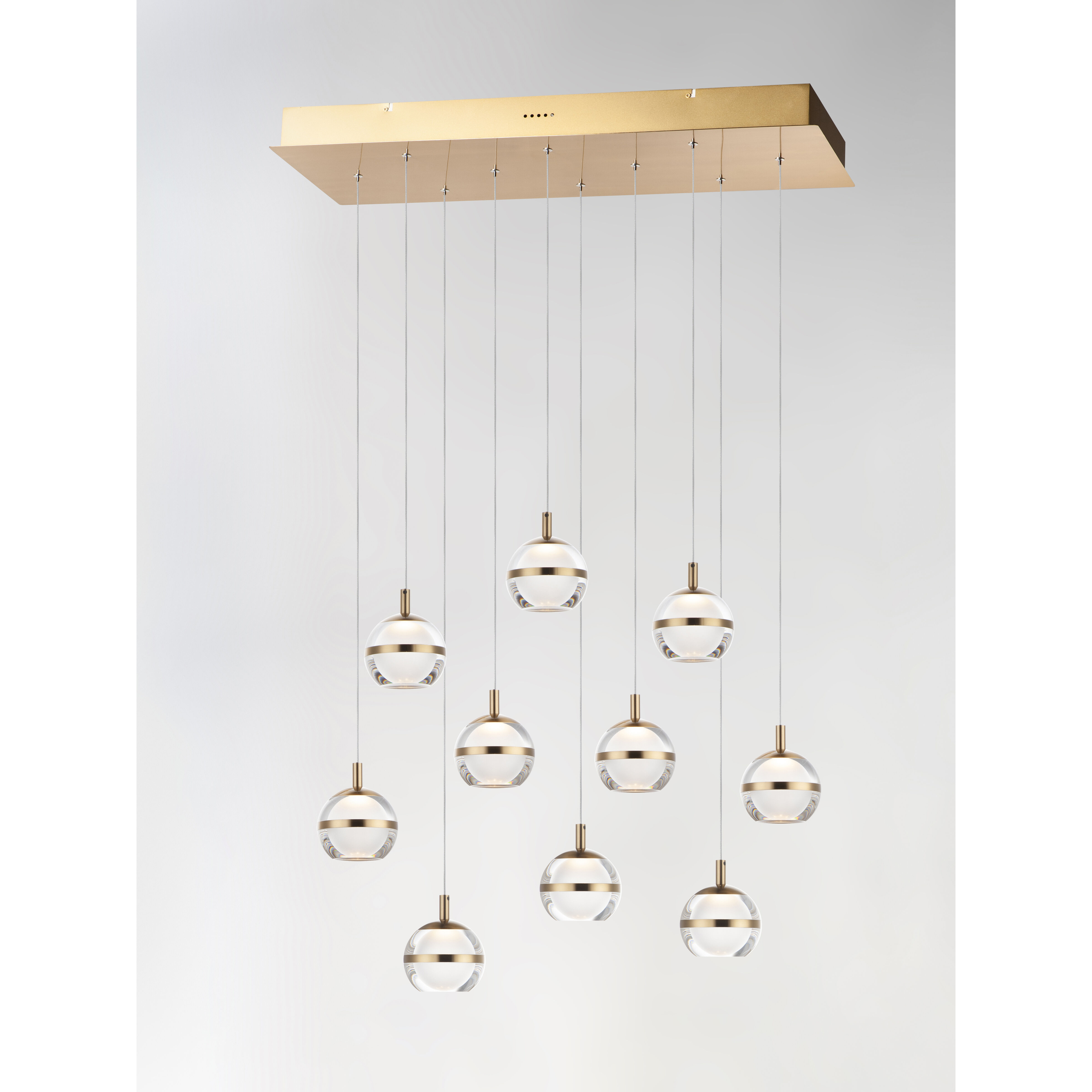 Swank LED 12.5 inch Natural Aged Brass Multi-Light Pendant Ceiling Light