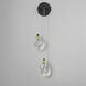 Pebble Wall Sconce Wall Light in Clear Crystal, Black and Polished Gold