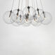 Burst LED 27 inch Satin Nickel Multi-Light Pendant Ceiling Light in Clear