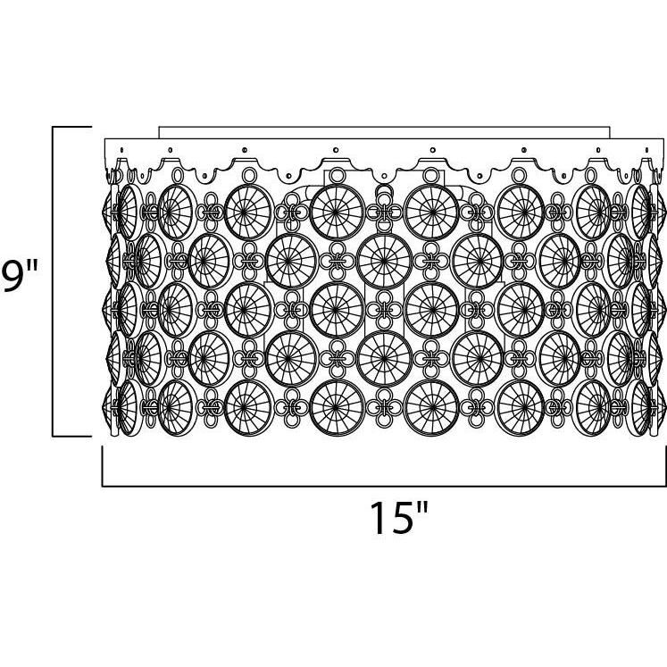 Dazzle 4 Light 15 inch Polished Chrome Flush Mount Ceiling Light