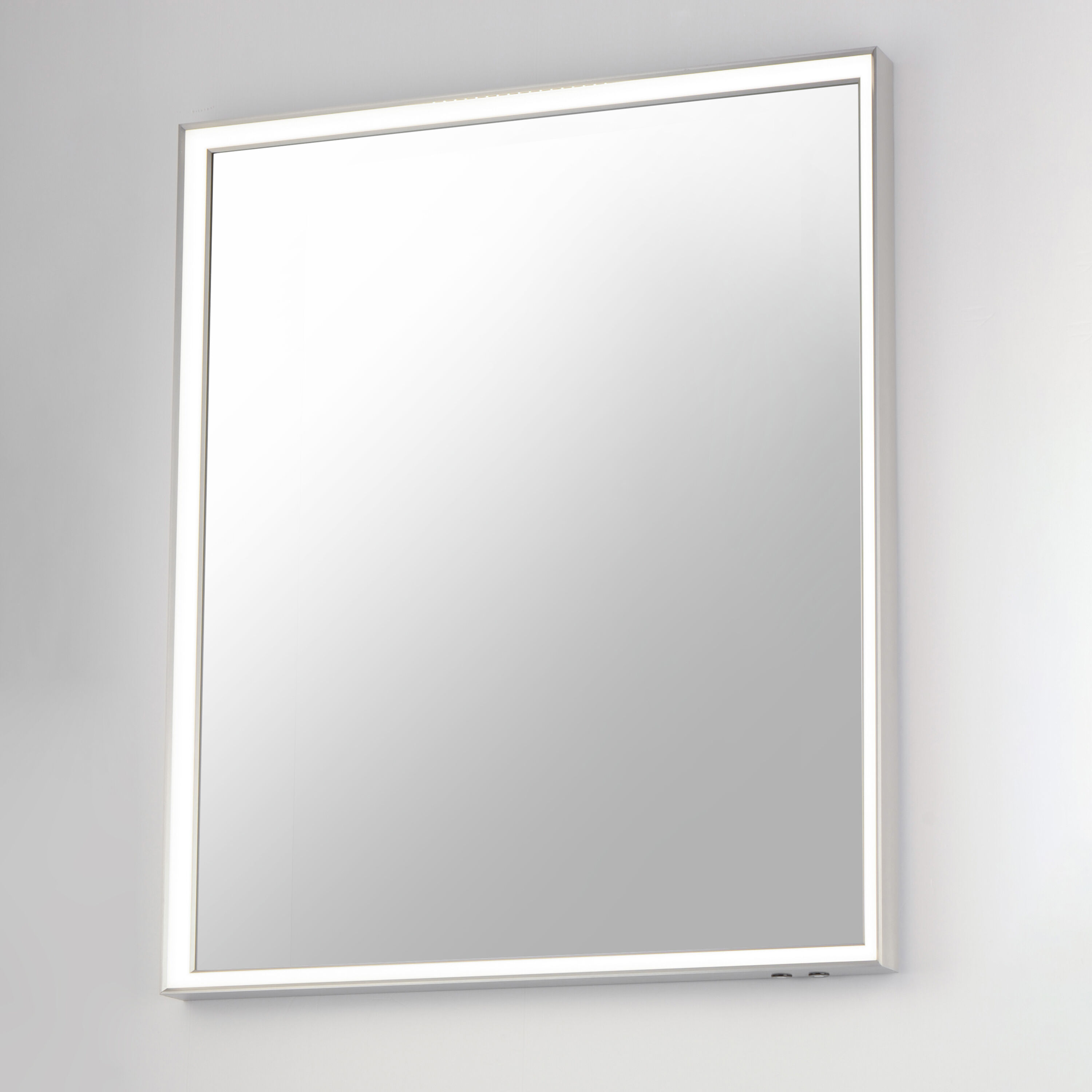 Bevel 36 X 30 inch Satin Nickel LED Wall Mirror