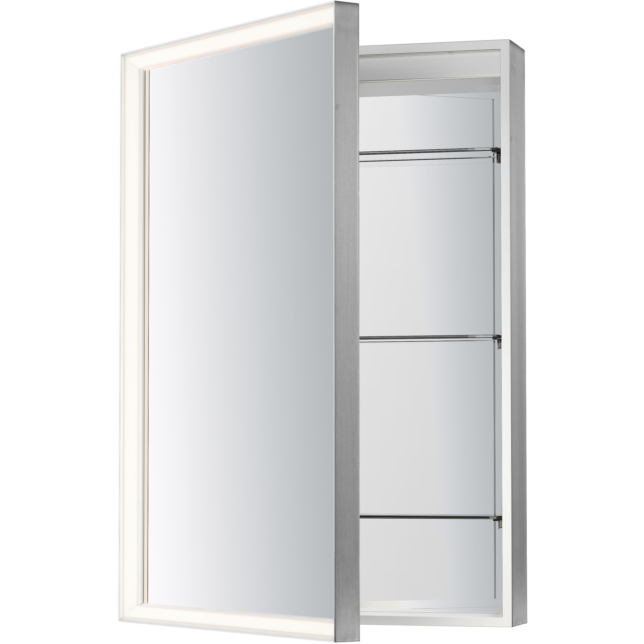 Bevel 36 X 24 inch Satin Nickel LED Wall Mirror