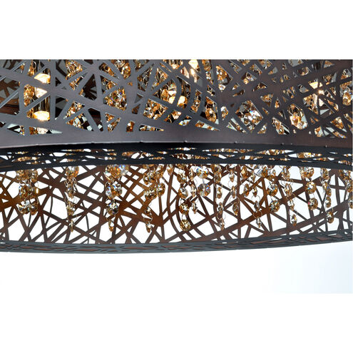 Inca 9 Light 31.5 inch Bronze Linear Pendant Ceiling Light in Cognac