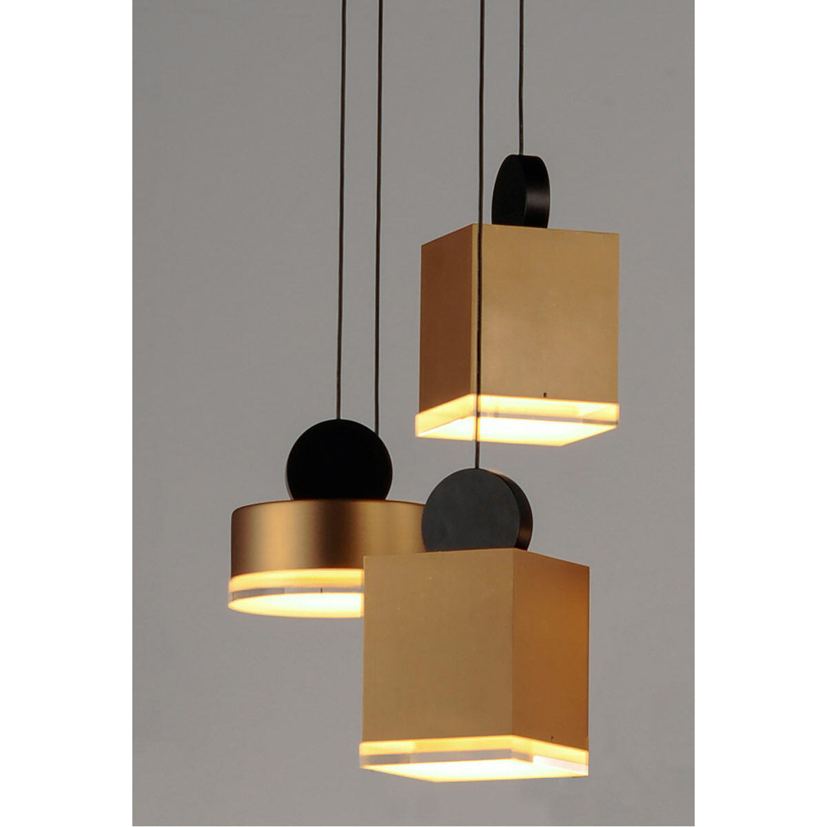 ET2 E20860-75BKGLD Nob LED 3.5 inch Black and Gold Single