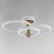 Hoopla LED 15.75 inch White and Gold Semi-Flush Mount Ceiling Light in White/Gold