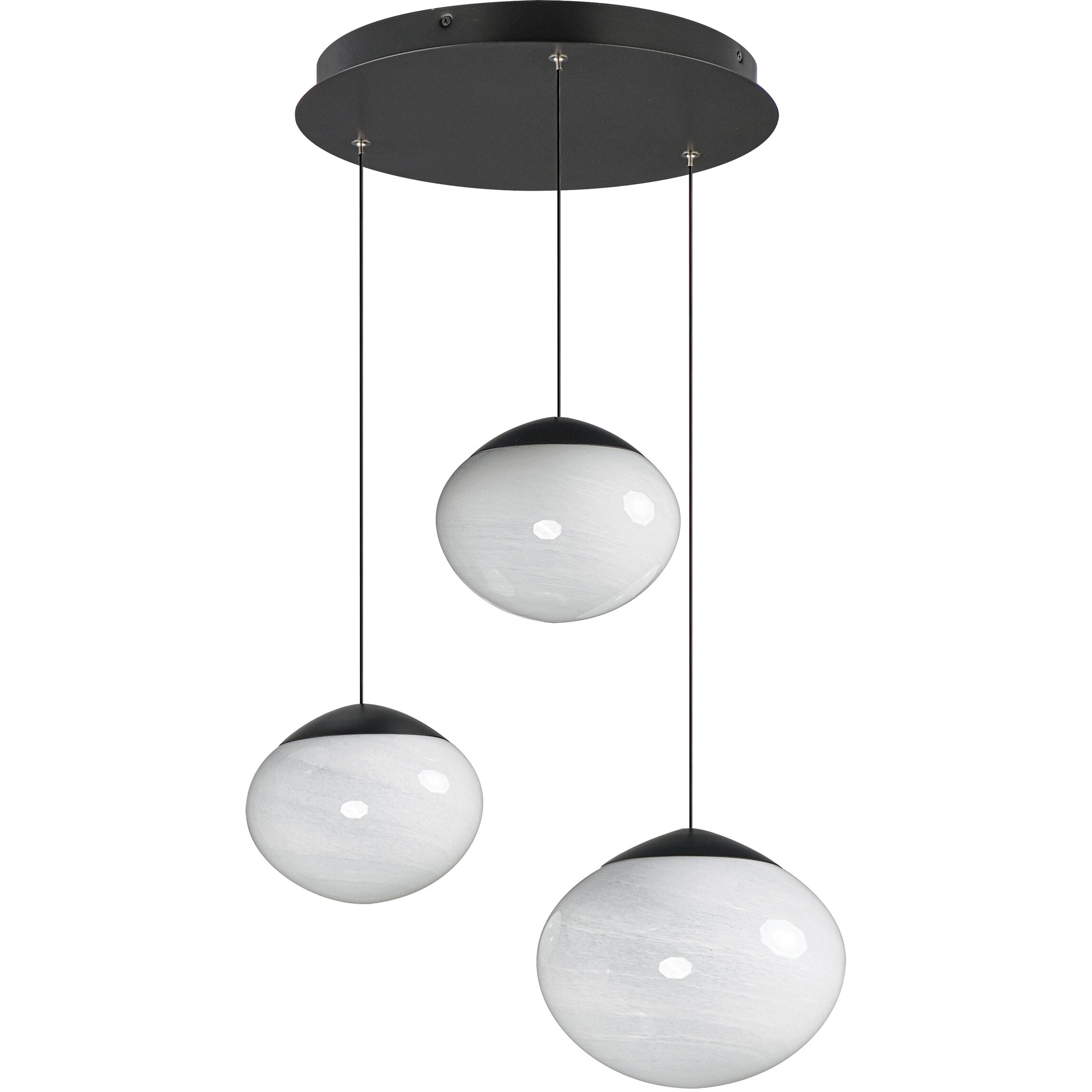 Nimbus LED 20.5 inch Black Multi-Light Pendant Ceiling Light in White Cirrus