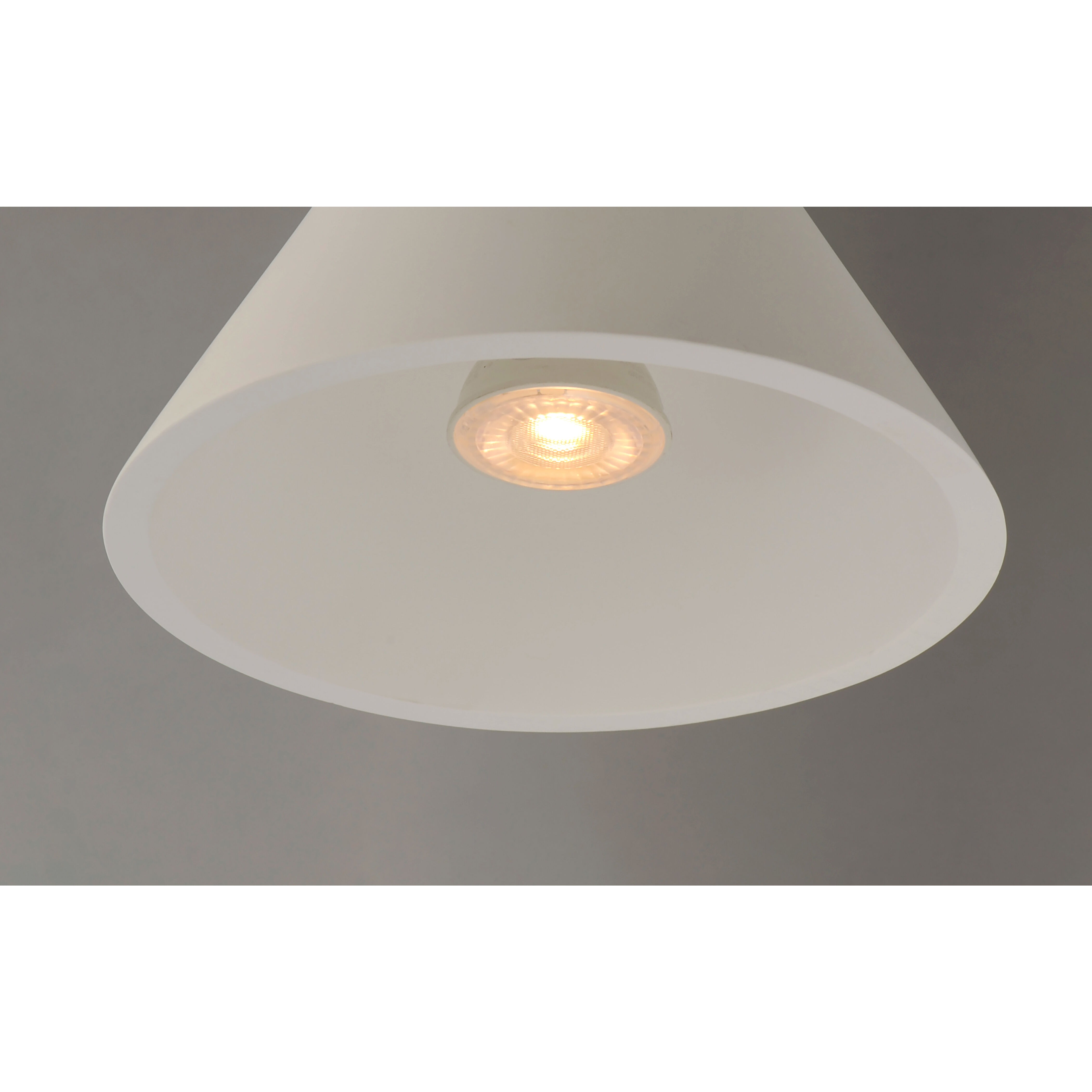 Funnel LED 7.75 inch White and Polished Chrome Single Pendant Ceiling Light