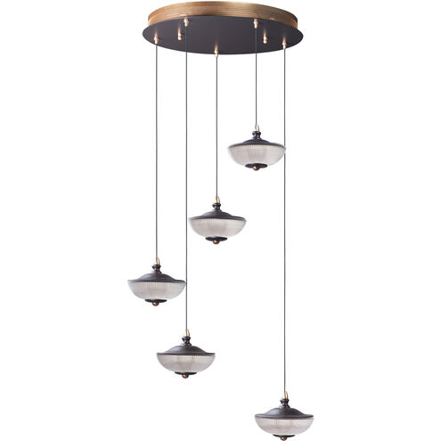 Bella LED 19.75 inch Bronze and Gold Multi-Light Pendant Ceiling Light