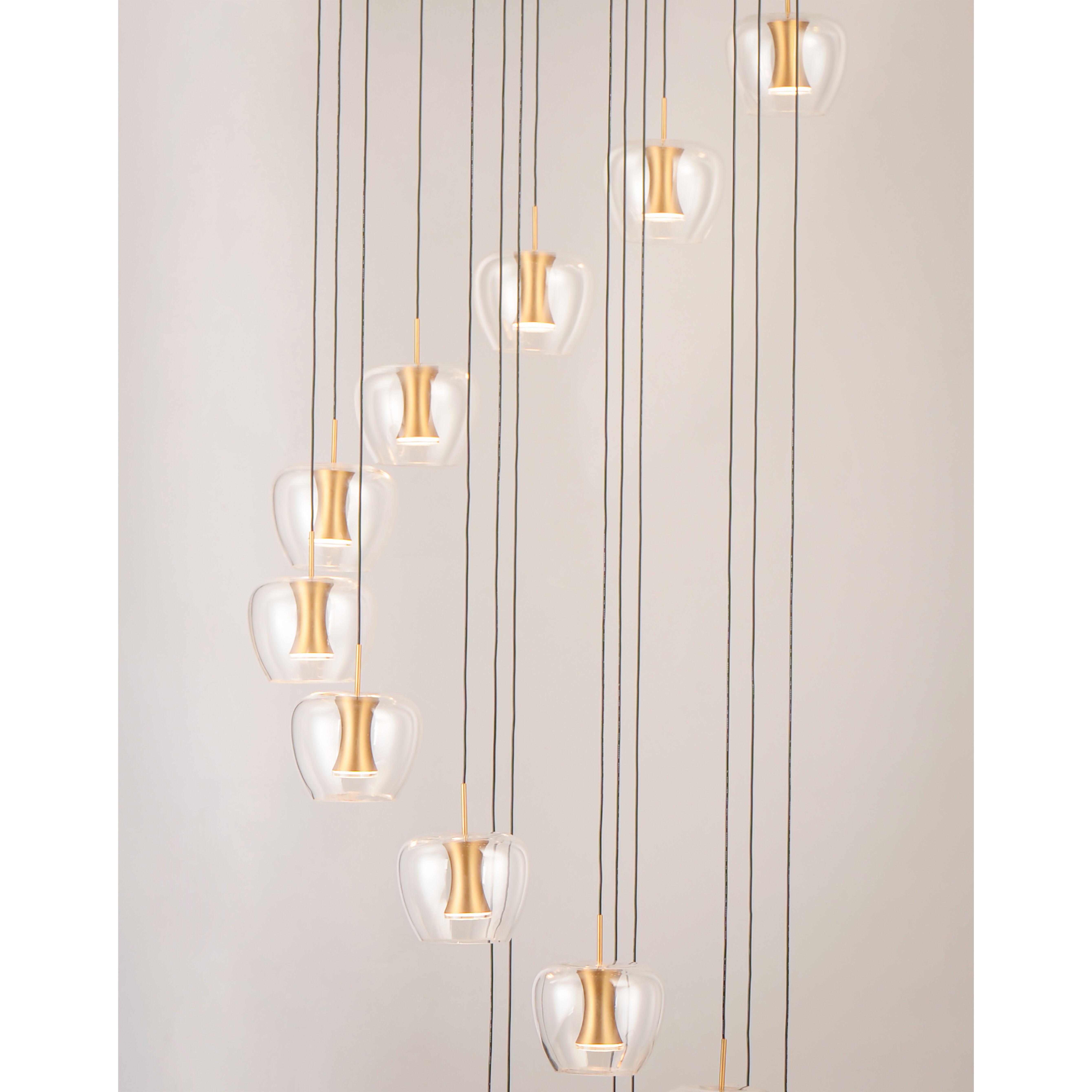 Newton LED 27.5 inch Black and Gold Multi-Light Pendant Ceiling Light