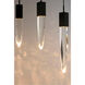 Quartz LED 15.75 inch Black Multi-Light Pendant Ceiling Light