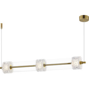 Elysian LED 41.5 inch Natural Aged Brass Linear Pendant Ceiling Light