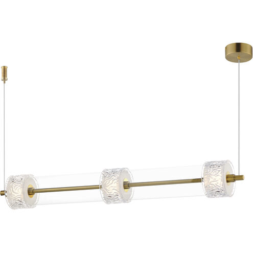 Elysian LED 41.5 inch Natural Aged Brass Linear Pendant Ceiling Light