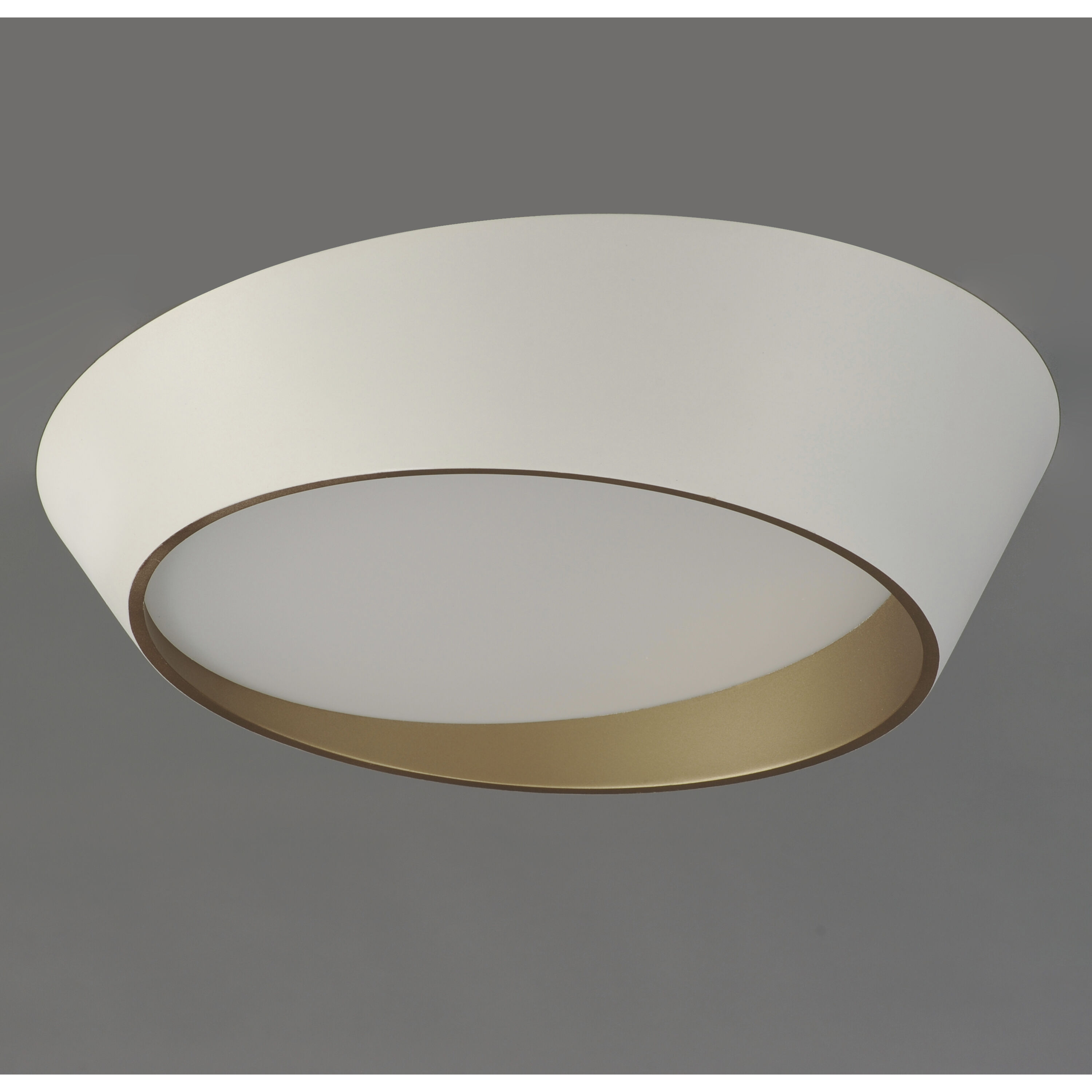 Slant LED 19.75 inch White with Gold Flush Mount Ceiling Light