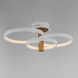 Hoopla LED 15.75 inch White and Gold Semi-Flush Mount Ceiling Light in White/Gold