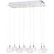 Starburst 8 Light 23.5 inch Polished Chrome Linear Pendant Ceiling Light