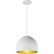 Foster LED 9.75 inch White with Gold Mini Pendant Ceiling Light