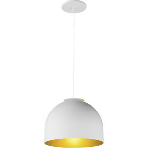 Foster LED 9.75 inch White with Gold Mini Pendant Ceiling Light