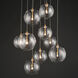 Global LED 22.25 inch Natural Aged Brass Multi-Light Pendant Ceiling Light
