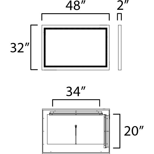 Sawyer 48 X 32 inch Walnut LED Wall Mirror
