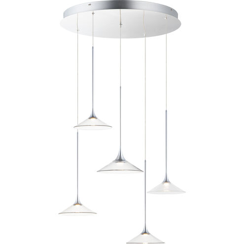 Cono LED 26 inch Polished Chrome Multi-Light Pendant Ceiling Light