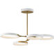 Hoopla LED 33 inch White and Gold Chandelier Ceiling Light in White/Gold
