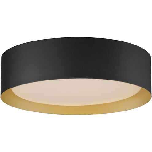 Echo LED 16 inch Black and Gold Flush Mount Ceiling Light in Black/Gold