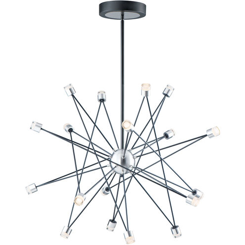 Phaeton LED 35 inch Black/Brushed Aluminum Multi-Light Pendant Ceiling Light