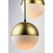 Half Moon LED 16.5 inch Metallic Gold Multi-Light Pendant Ceiling Light