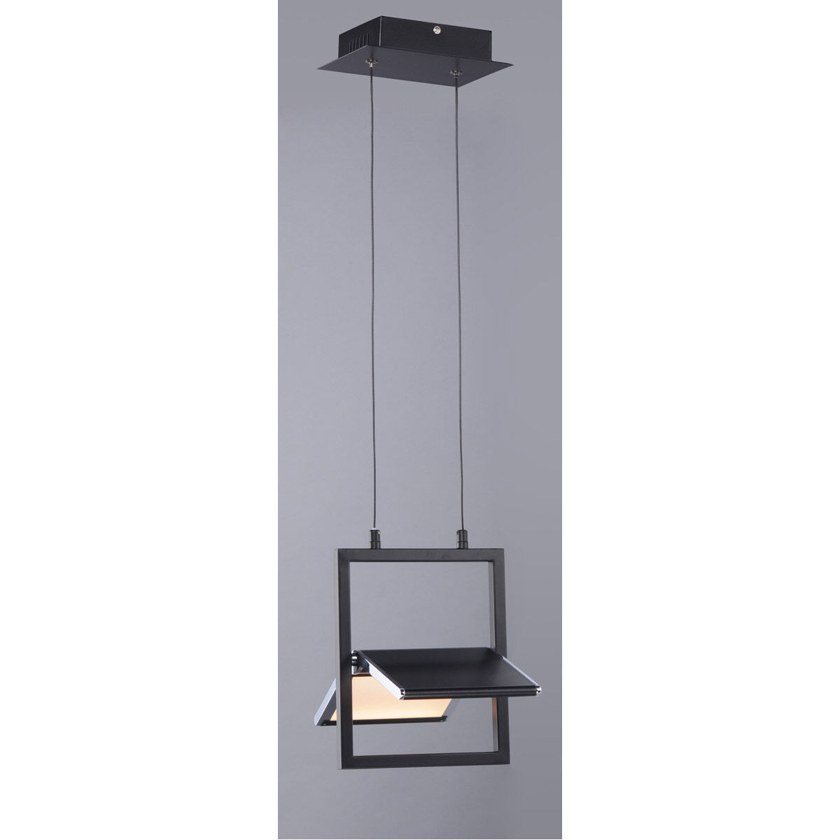 Glider LED 10.25 inch Black and Polished Chrome Single Pendant Ceiling Light