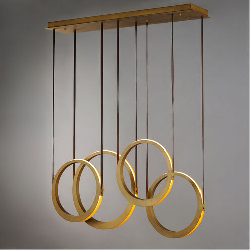 Tether LED 9 inch Natural Aged Brass Multi-Light Pendant Ceiling Light