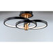 Hoopla LED 15.75 inch Black and Gold Semi-Flush Mount Ceiling Light