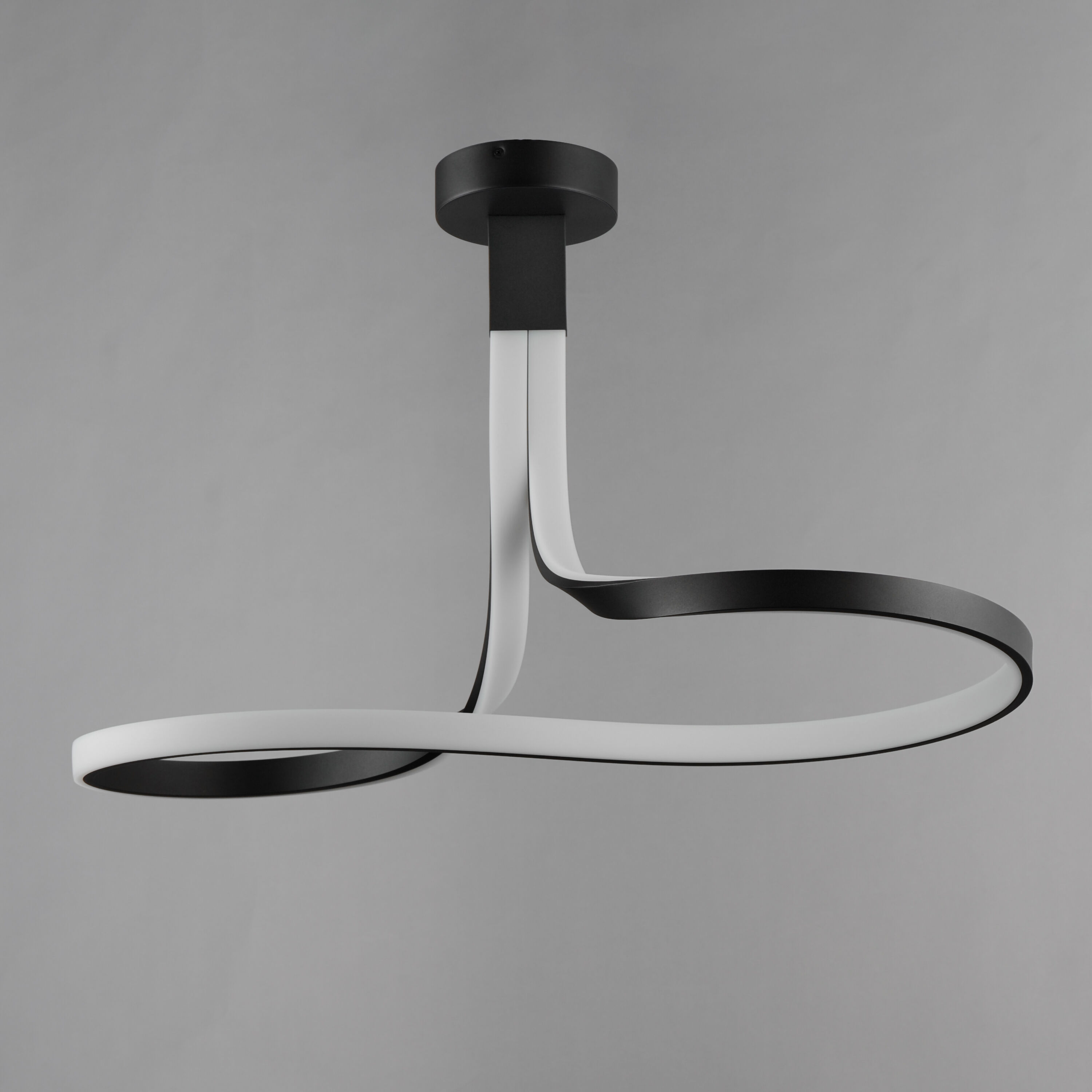 Serpentine LED 13 inch Black Semi-Flush Mount Ceiling Light
