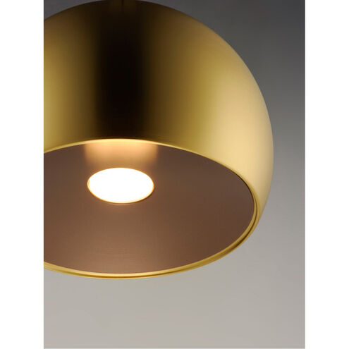 Palla LED 19.75 inch Satin Brass and Coffee Single Pendant Ceiling Light in Satin Brass/Coffee