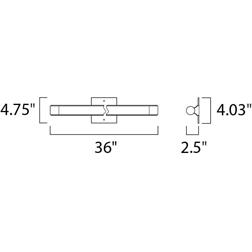 Wand LED LED 36 inch Polished Chrome Bath Vanity Light Wall Light