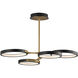 Hoopla LED 33 inch Black and Gold Chandelier Ceiling Light in Black/Gold