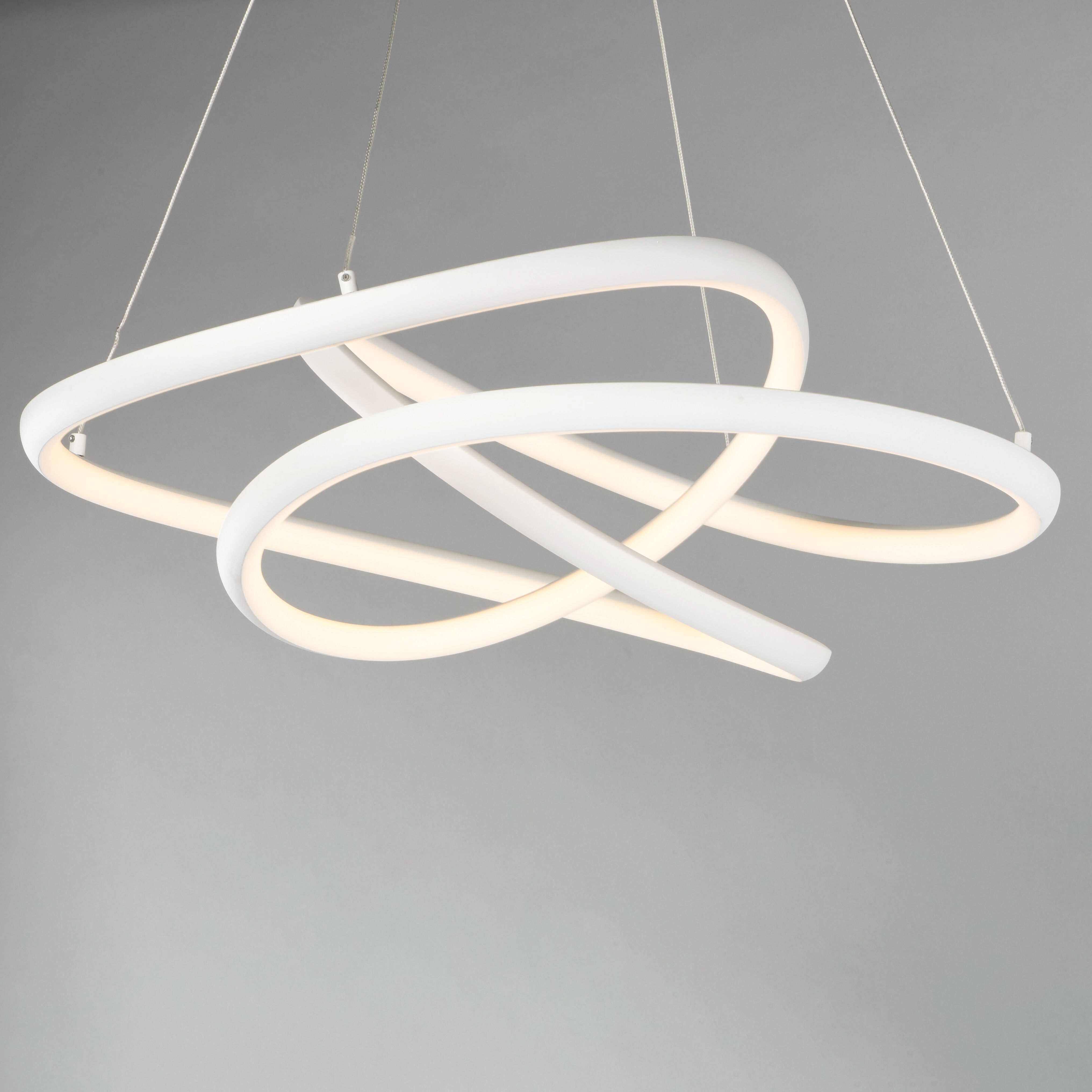 Twisted LED 24.5 inch Matte White Single Pendant Ceiling Light