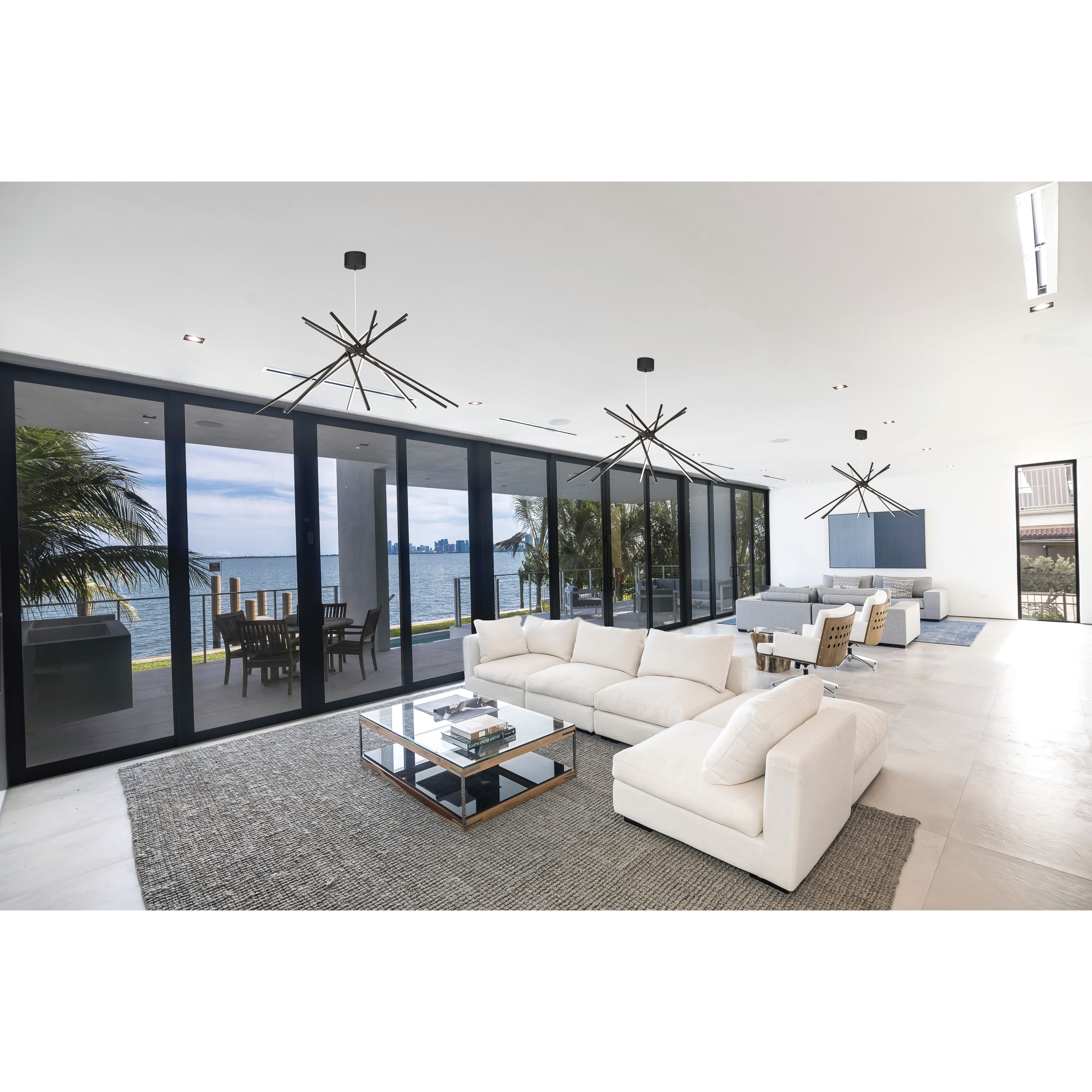 Alumilux Aster LED 44.5 inch Black Multi-Light Pendant Ceiling Light