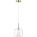 Deuce LED 6.75 inch Satin Brass Single Pendant Ceiling Light