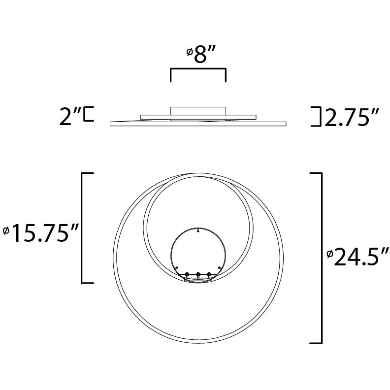 Cycle LED 24.5 inch Black Flush Mount Ceiling Light