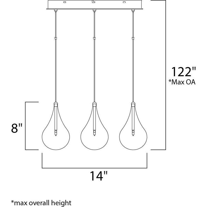 Larmes 9 Light 14 inch Polished Chrome Multi-Light Pendant Ceiling Light