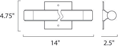 Wand LED LED 14 inch Polished Chrome Bath Vanity Light Wall Light