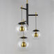 Nucleus LED 26 inch Black and Natural Aged Brass Multi-Light Pendant Ceiling Light