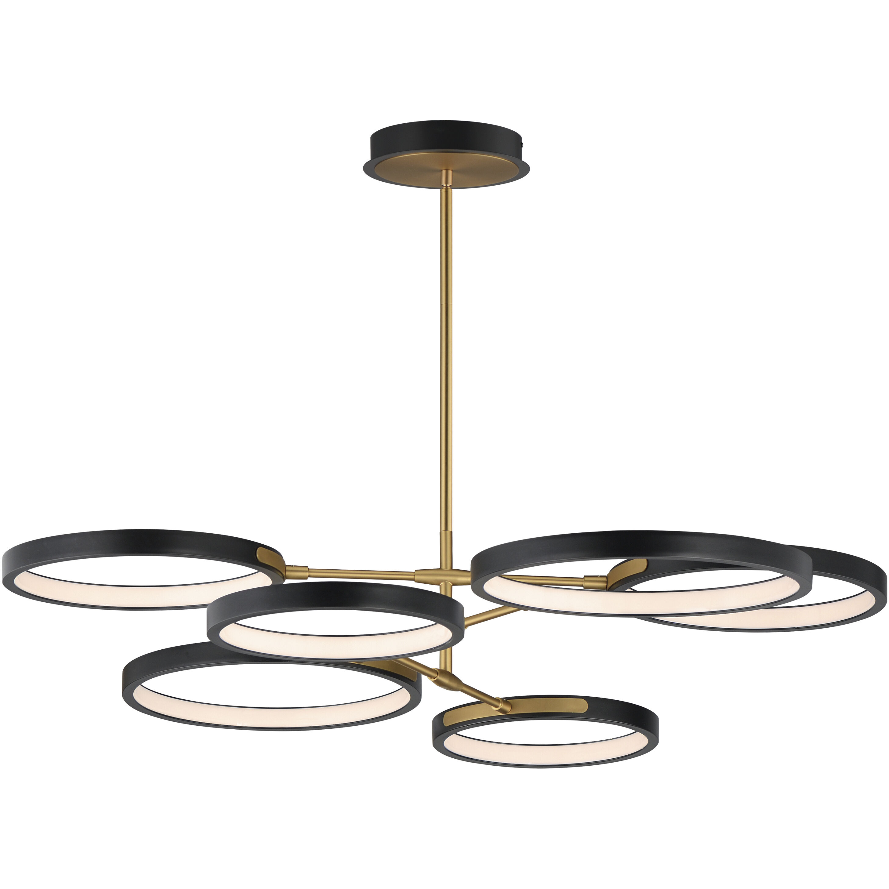 Hoopla LED 47.25 inch Black and Gold Single Pendant Ceiling Light in Black/Gold