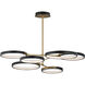 Hoopla LED 47.25 inch Black and Gold Single Pendant Ceiling Light in Black/Gold