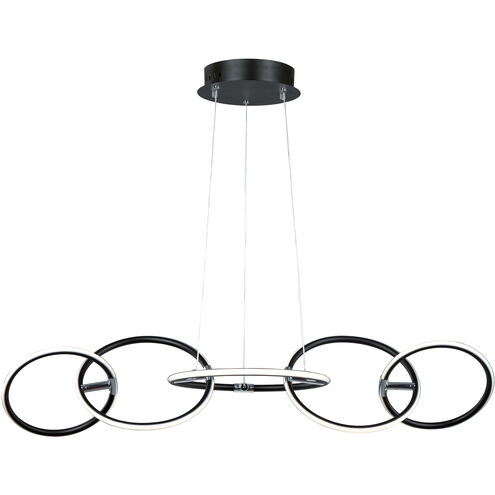 Ringer LED 42.5 inch Black and Polished Chrome Linear Pendant Ceiling Light